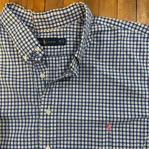 Ralph Lauren Blue Plaid Long Sleeve Button Down Shirt Size 3X